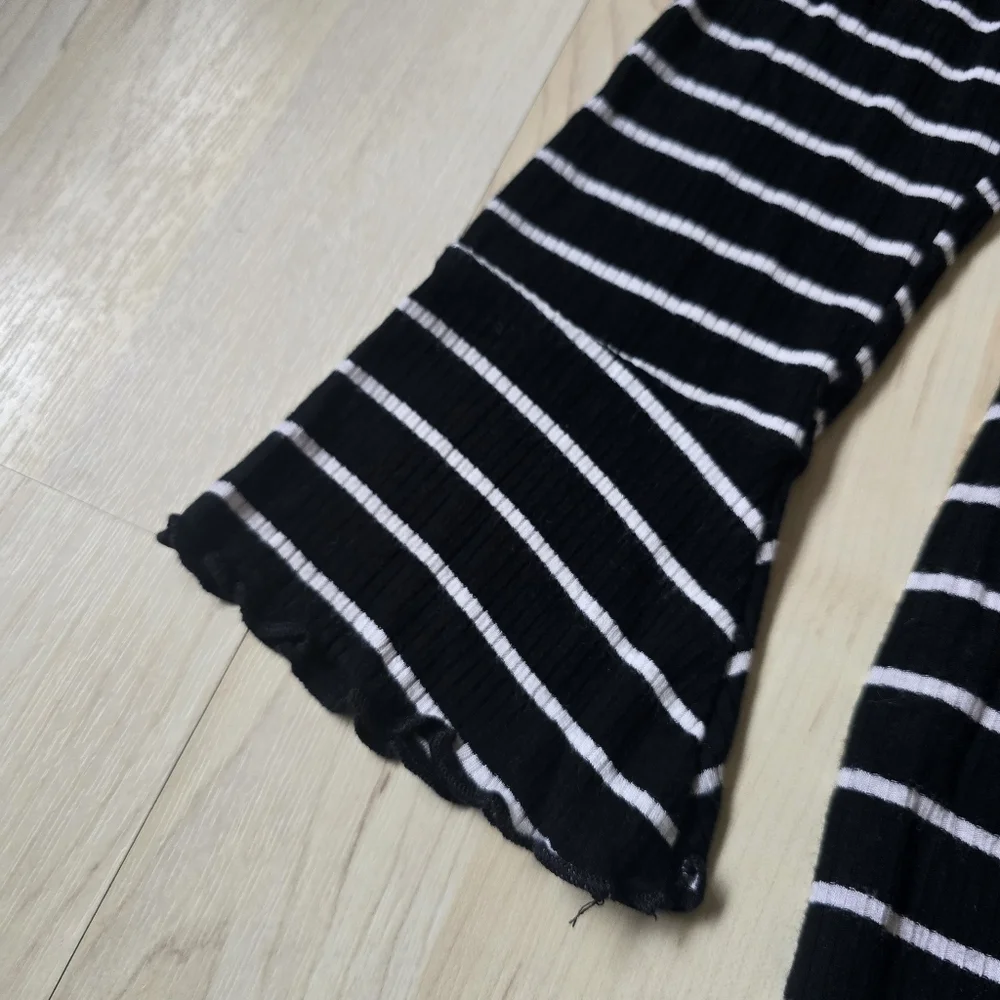 Lulus Charm Class Black and White Striped Long Sleeve Dress Size XL